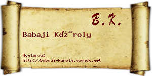 Babaji Károly névjegykártya