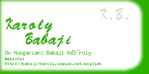 karoly babaji business card